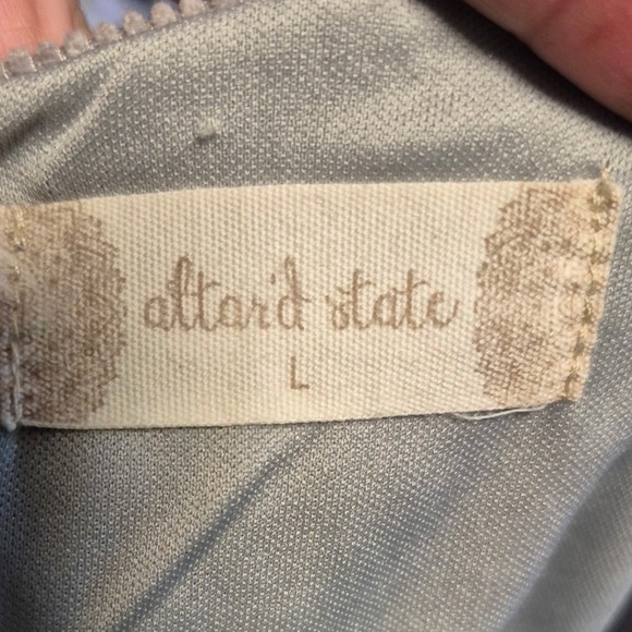 Altar'd State Corduroy Mini Skirt Tie Waist Beige Women's Size Large - Picture 3 of 3